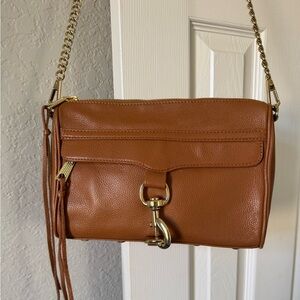 Rebecca Minkoff Large MAC Brown Crossbody Bag Purse with Gold Hardware